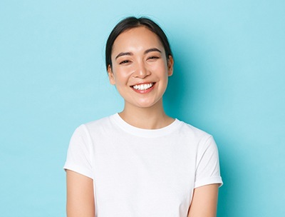 young woman with a pleasant smile