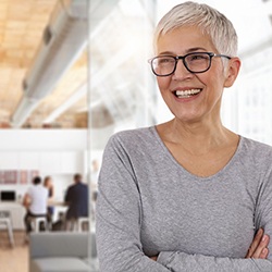 A happy and smiling senior businesswoman