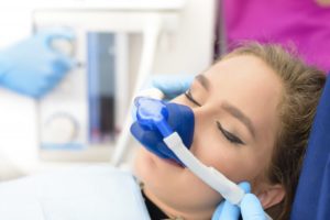 woman receiving nitrous oxide treatment