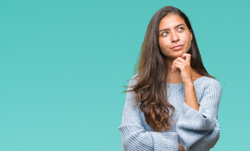 Woman has curious expression