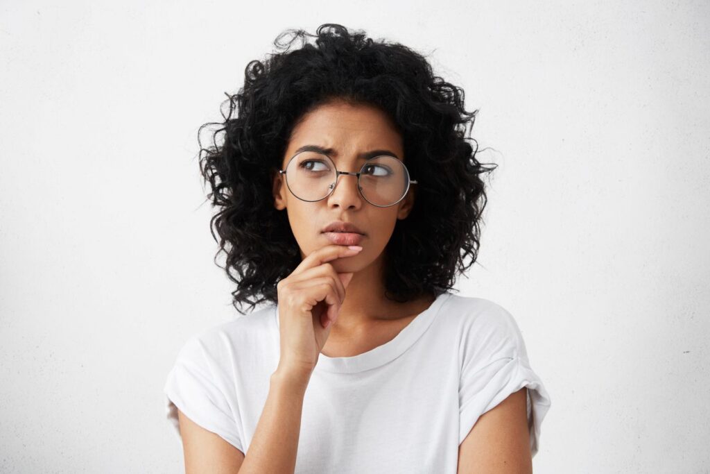 A puzzled woman